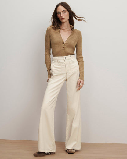 Veronica Beard | Rouni Merino Wool Pullover in Dark Khaki Dark Khaki