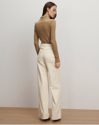 Veronica Beard | Rouni Merino Wool Pullover in Dark Khaki Dark Khaki