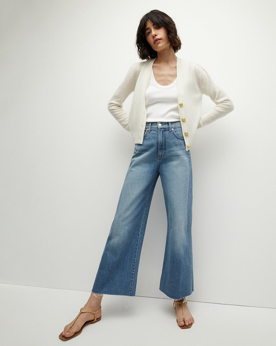 Veronica Beard | Solene Cashmere Cardigan in Ivory Ivory