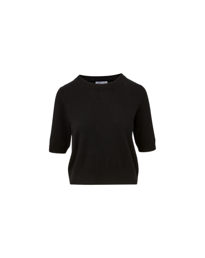 Veronica Beard | Shana Cashmere Half Sleeve Sweater in Black Black