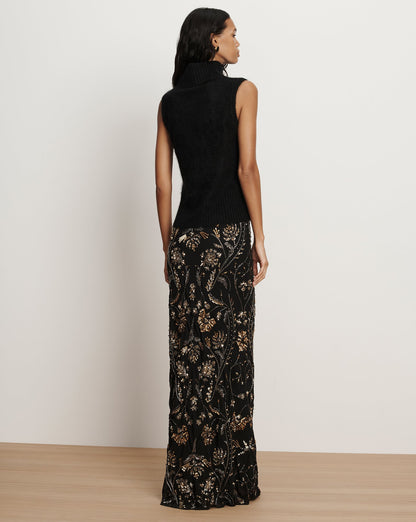 Veronica Beard | Mazzy Brushed Cashmere Sleeveless Sweater in Black Black