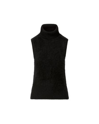Veronica Beard | Mazzy Brushed Cashmere Sleeveless Sweater in Black Black