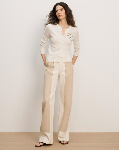 Veronica Beard | Daro Embroidered Cashmere Cardigan in Ivory Ivory