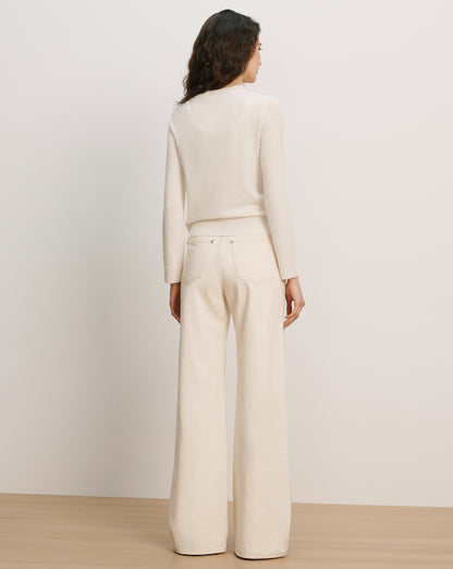 Veronica Beard | Daro Embroidered Cashmere Cardigan in Ivory Ivory