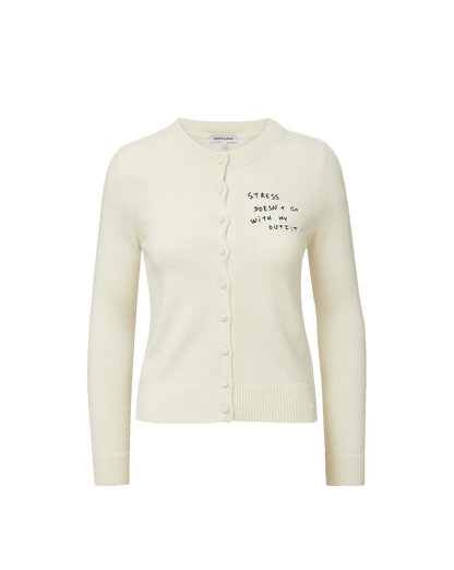 Veronica Beard | Daro Embroidered Cashmere Cardigan in Ivory Ivory