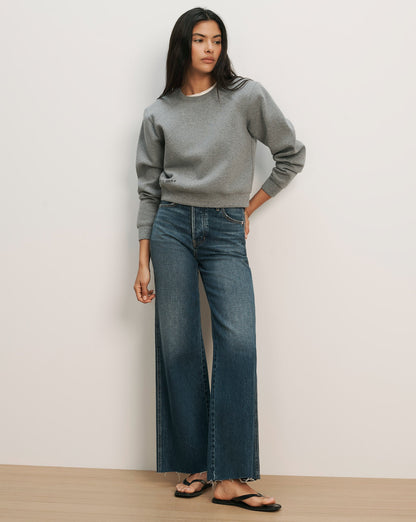 Veronica Beard | Beaumont Embroidered Sweatshirt in Light Heather Grey Light Heather Grey/Wn