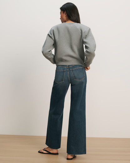 Veronica Beard | Beaumont Embroidered Sweatshirt in Light Heather Grey Light Heather Grey/Wn