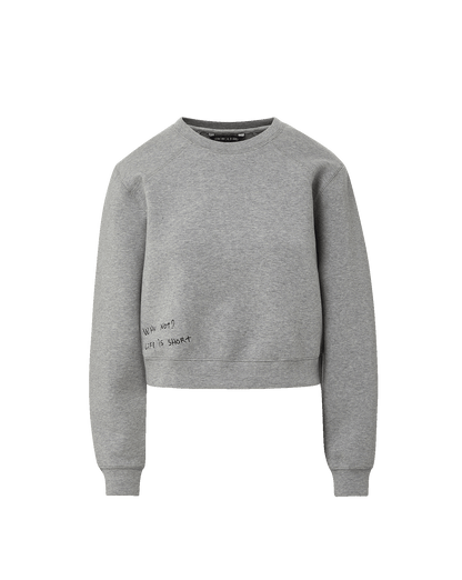 Veronica Beard | Beaumont Embroidered Sweatshirt in Light Heather Grey Light Heather Grey/Wn