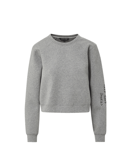 Veronica Beard | Beaumont Embroidered Sweatshirt in Light Heather Grey Light Heather Grey/Bd