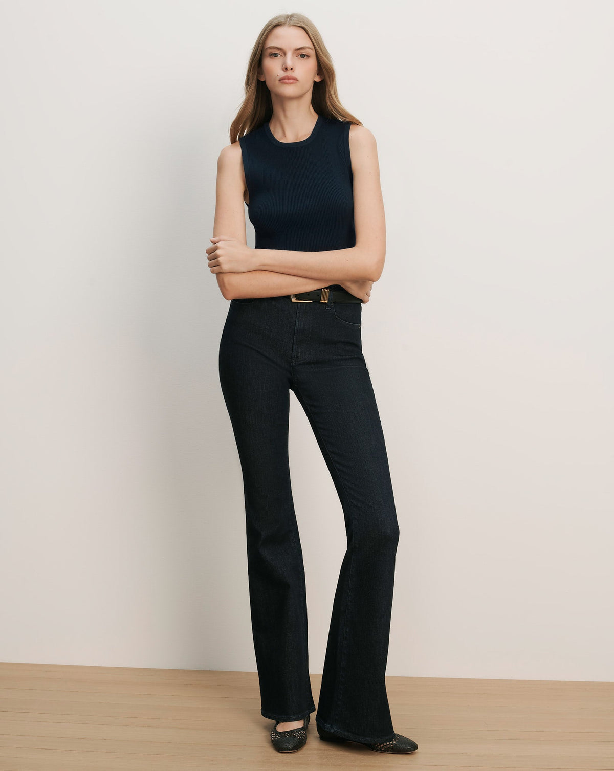 Veronica Beard | Sid Crewneck Knit Tank Top in Navy Navy