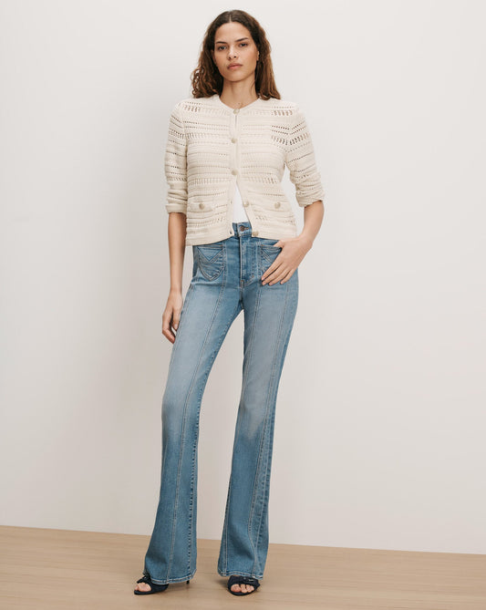 Veronica Beard | Bellingham Pointelle Cardigan in Ecru Ecru