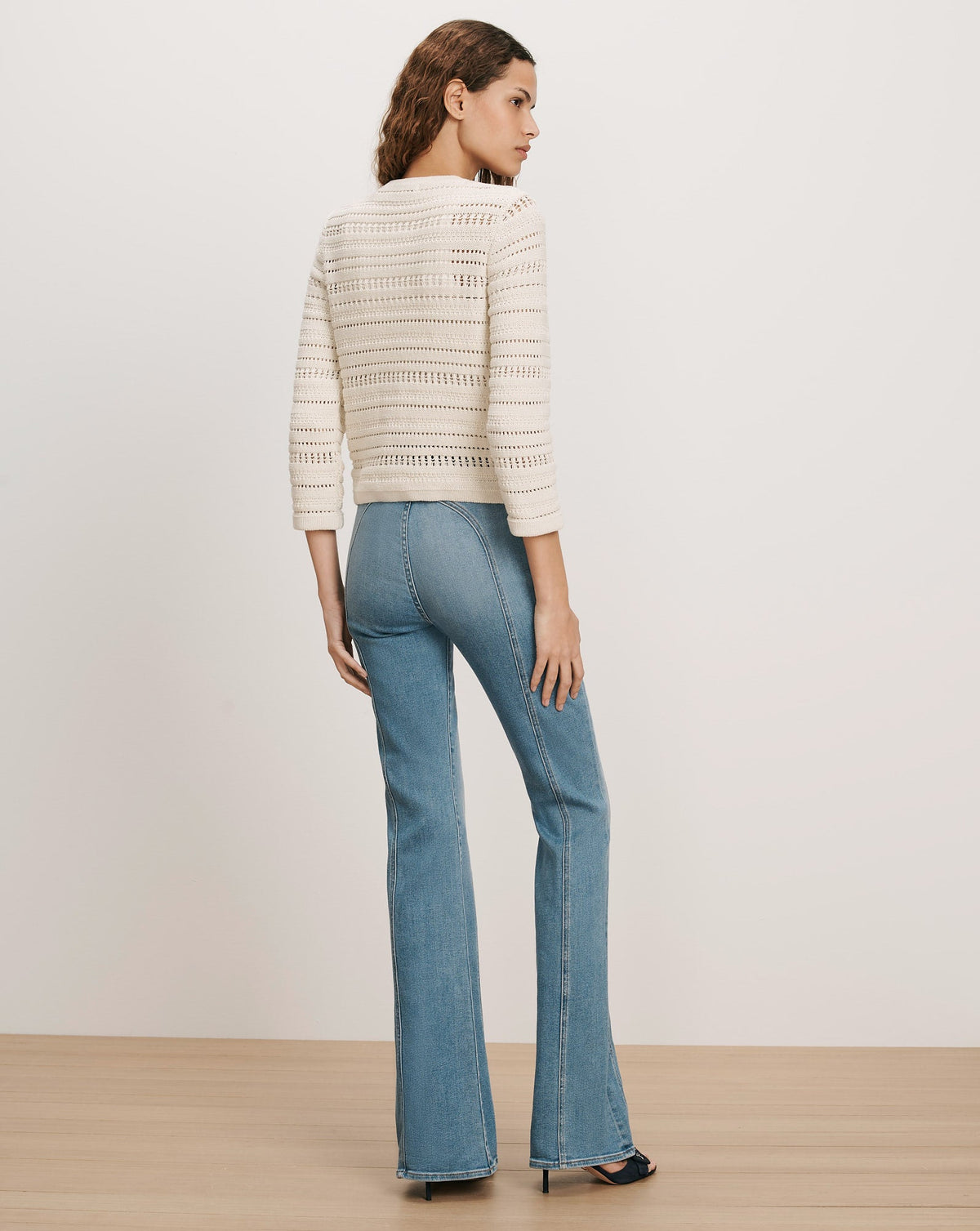 Veronica Beard | Bellingham Pointelle Cardigan in Ecru Ecru