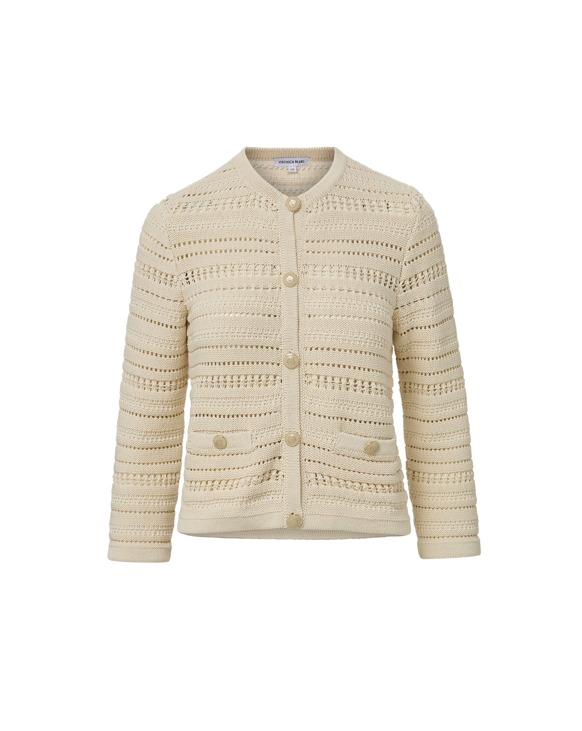 Veronica Beard | Bellingham Pointelle Cardigan in Ecru Ecru