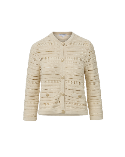 Veronica Beard | Bellingham Pointelle Cardigan in Ecru Ecru