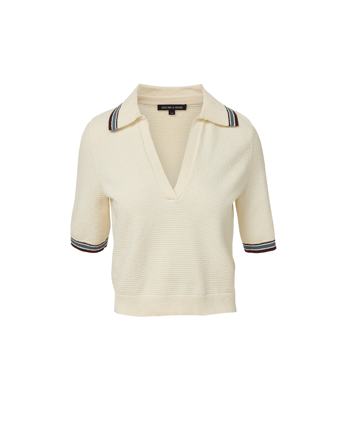 Veronica Beard | Quinelle Knit Polo Top in Ecru Ecru