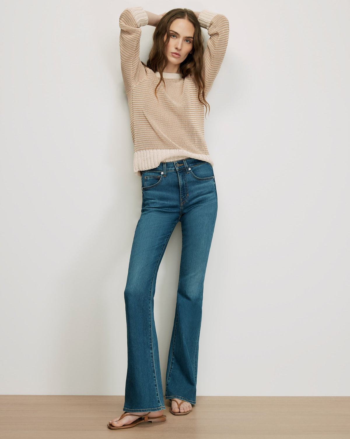 Veronica Beard | Orlian Knit Pullover in Chai/Ecru Chai/Ecru