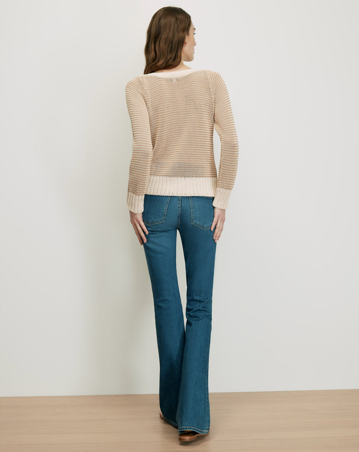Veronica Beard | Orlian Knit Pullover in Chai/Ecru Chai/Ecru