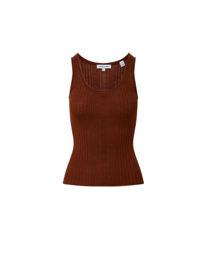 Veronica Beard | Birke Merino Wool Tank Top in Rust Rust