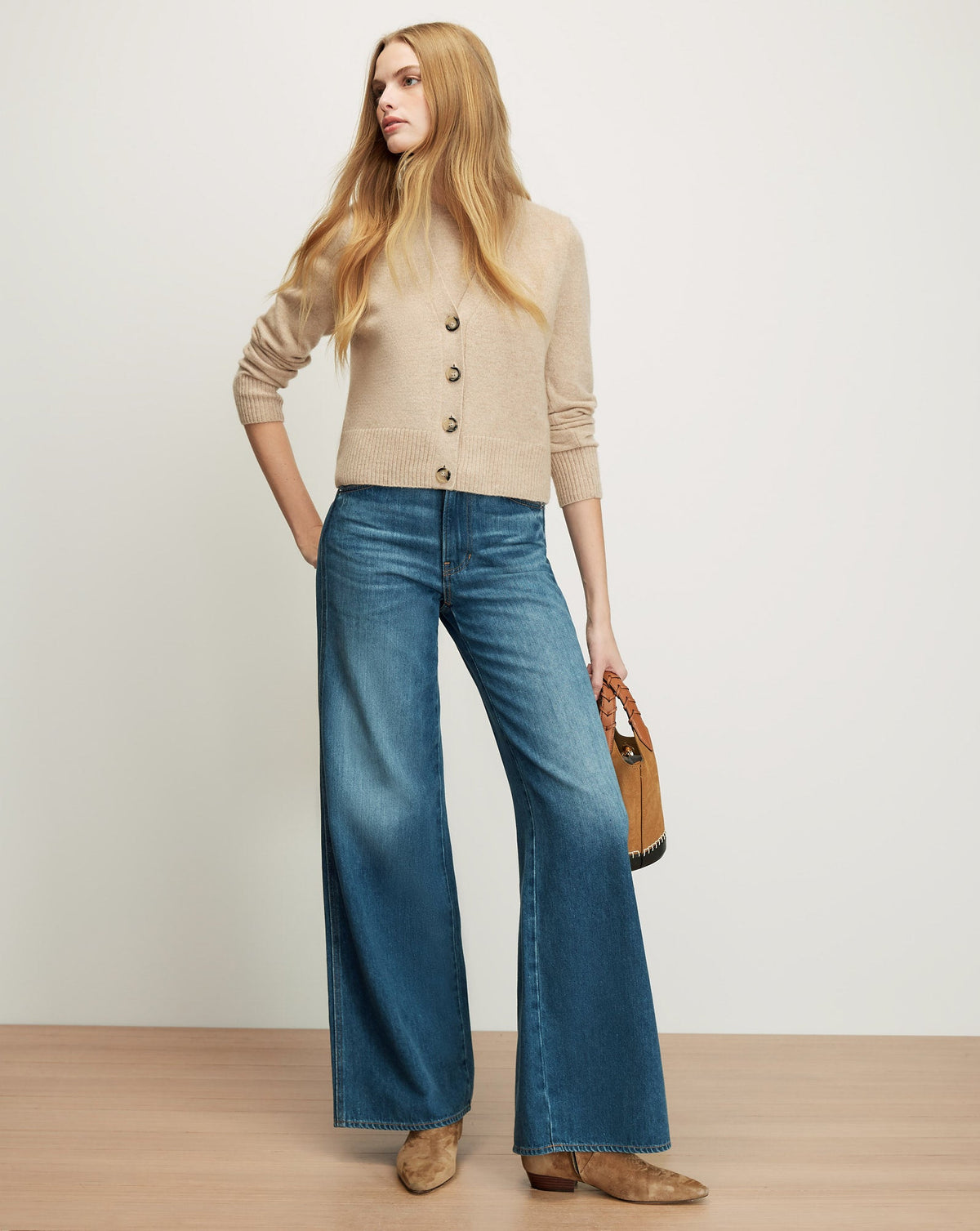 Veronica Beard | Solene Cashmere Cardigan in Oatmeal Oatmeal