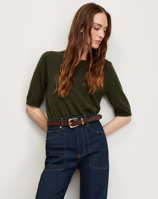 Veronica Beard | Shana Cashmere Sweater in Loden Loden