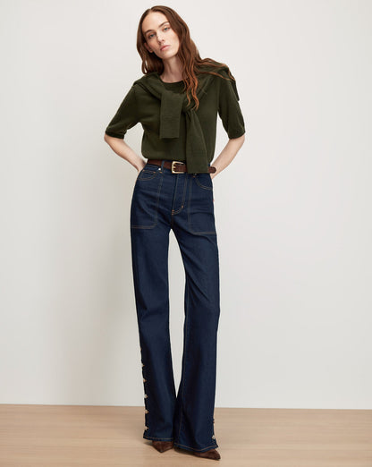 Veronica Beard | Shana Cashmere Sweater in Loden Loden