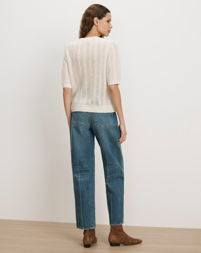 Veronica Beard | Shana Pointelle Sweater in Dove White Dove White