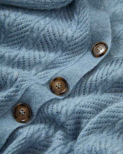 Veronica Beard | Solene Pointelle Cardigan in Blue River Blue River