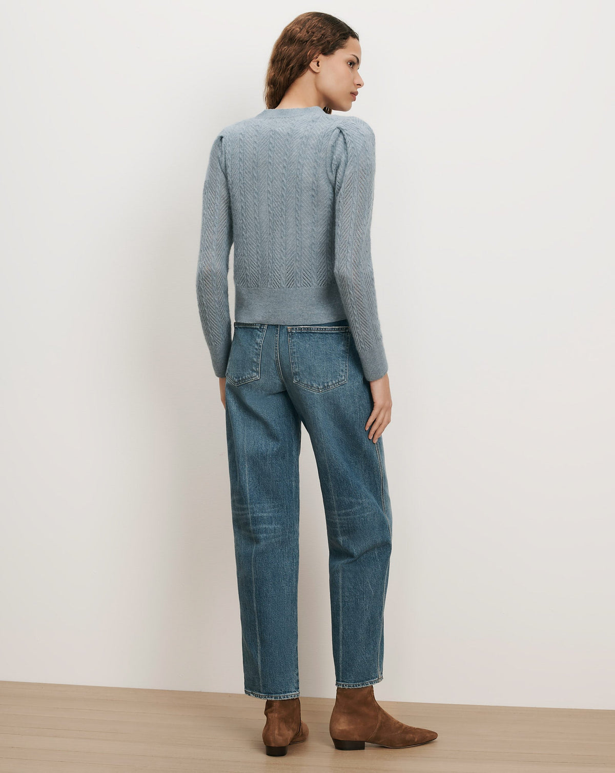 Veronica Beard | Solene Pointelle Cardigan in Blue River Blue River