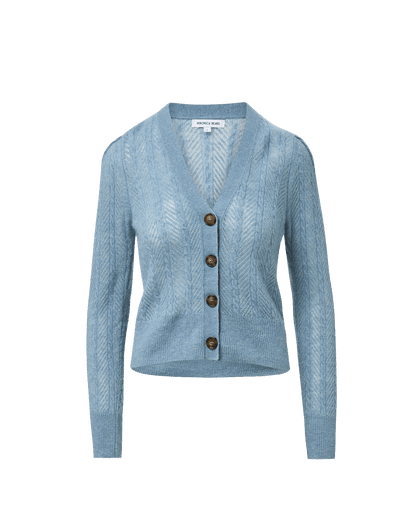 Veronica Beard | Solene Pointelle Cardigan in Blue River Blue River