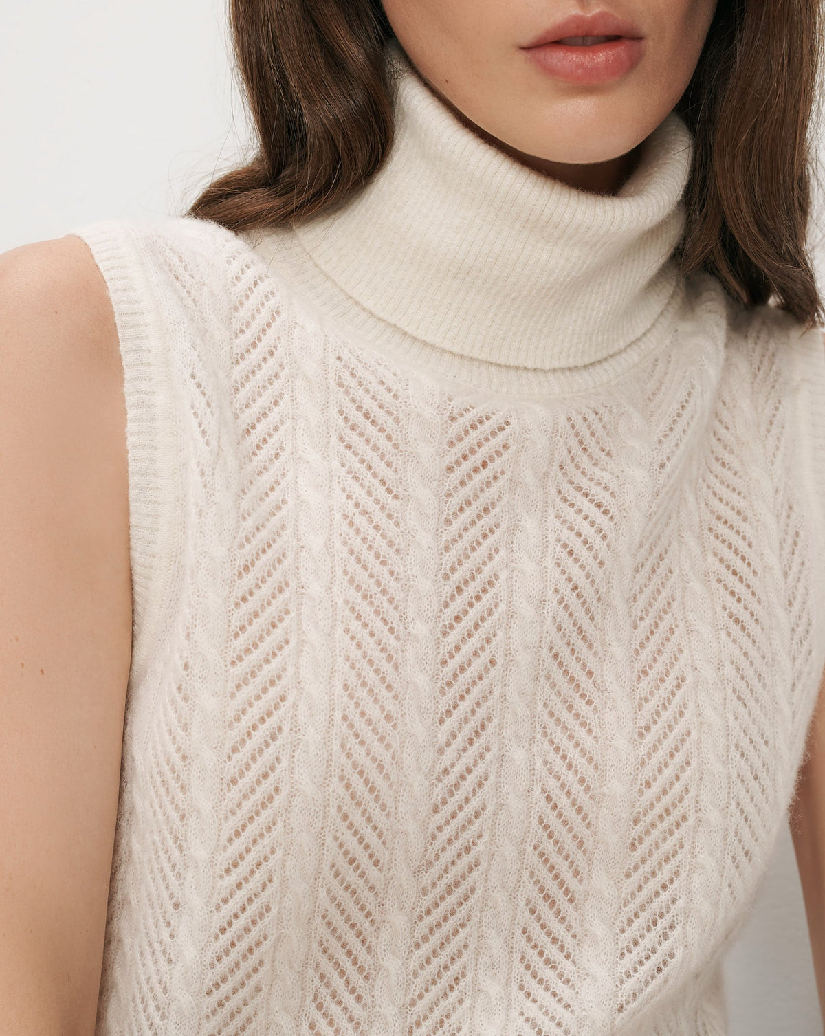 Veronica Beard | Mazzy Pointelle Sleeveless Sweater in Dove White Dove White