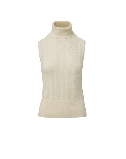 Veronica Beard | Mazzy Pointelle Sleeveless Sweater in Dove White Dove White