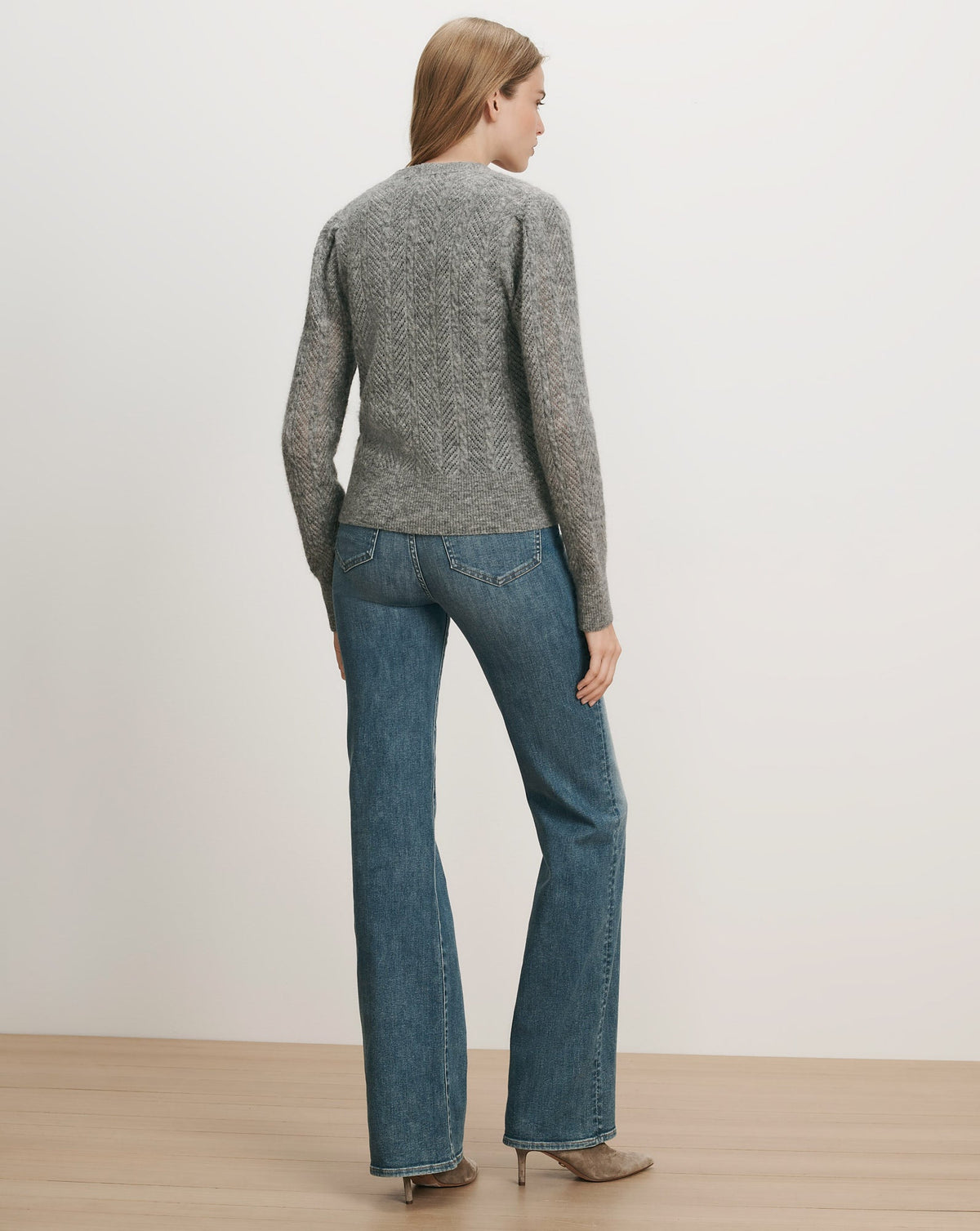 Veronica Beard | Solene Pointelle Cardigan in Heather Grey Heather Grey