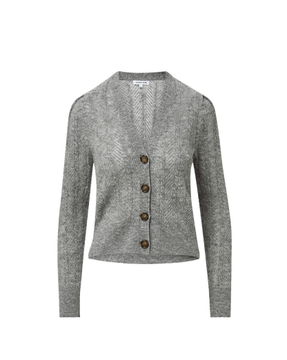 Veronica Beard | Solene Pointelle Cardigan in Heather Grey Heather Grey