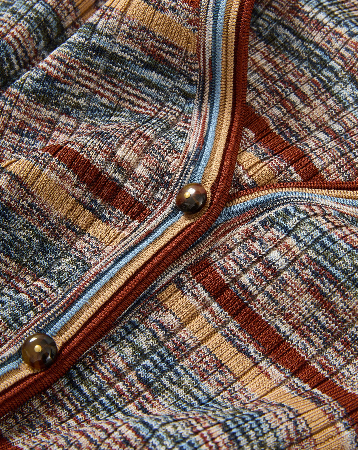 Veronica Beard | Calliope Knit Cardigan in Rust Multicolor Stripes Rust Multi