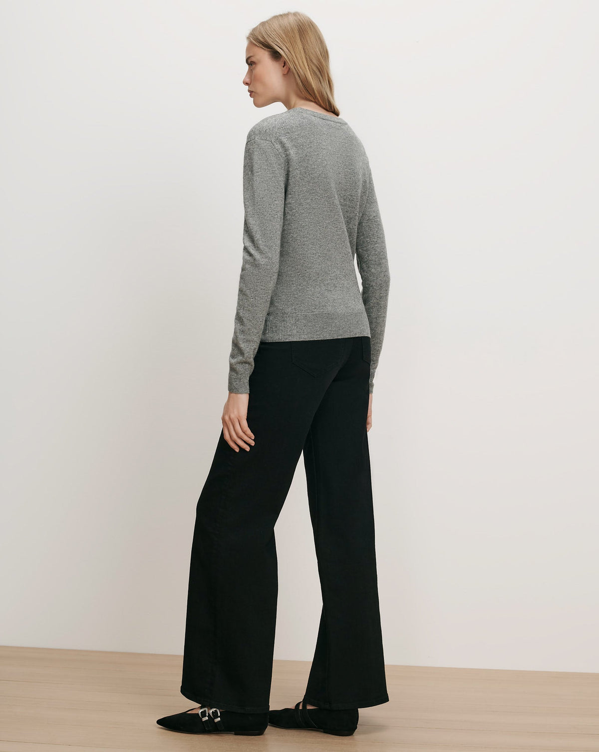 Veronica Beard | Frankie Brooch Pullover in Medium Heather Grey Cashmere Medium Heather Grey