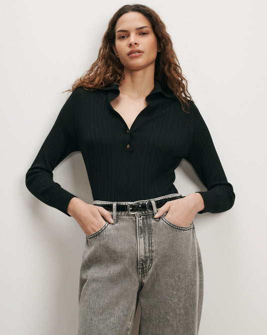 Veronica Beard | Rouni Merino Wool Pullover in Black Black