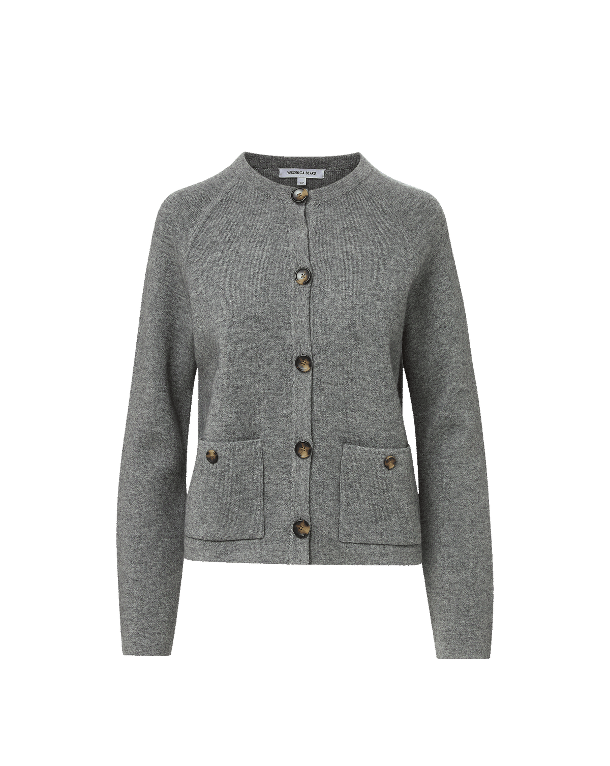 Veronica Beard | Elwood Merino Wool Cardigan in Medium Heather Grey Medium Heather Grey