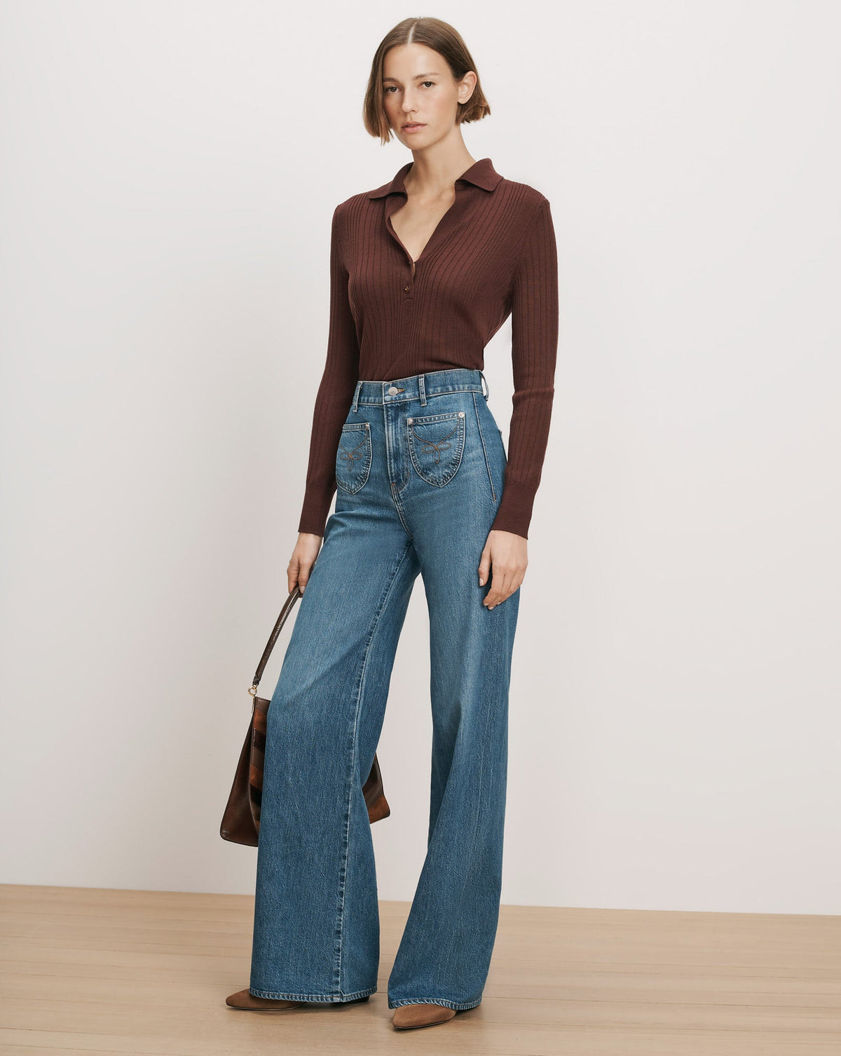 Veronica Beard | Rouni Merino Wool Pullover in Burgundy Burgundy