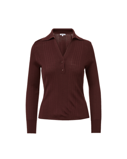 Veronica Beard | Rouni Merino Wool Pullover in Burgundy Burgundy