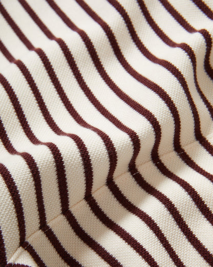 Veronica Beard | Brighton Striped Short in Dove White & Raisin Burgundy Dove White/Raisin