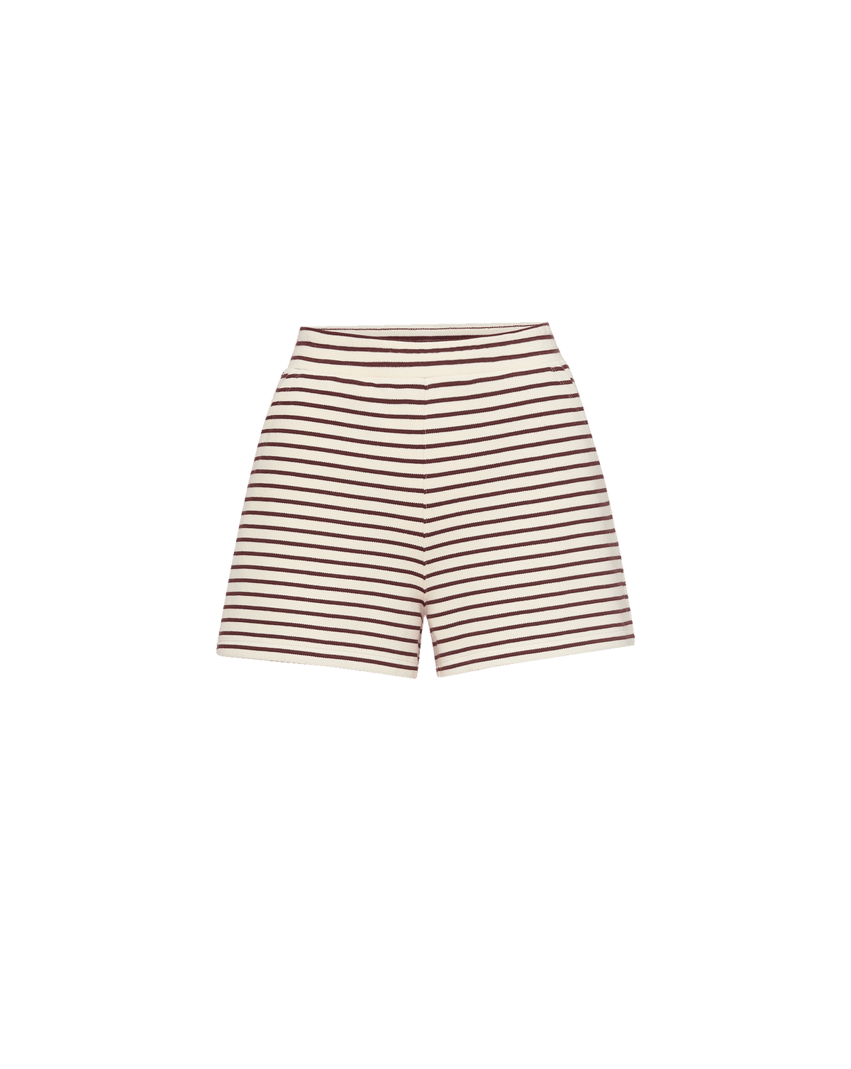 Veronica Beard | Brighton Striped Short in Dove White & Raisin Burgundy Dove White/Raisin