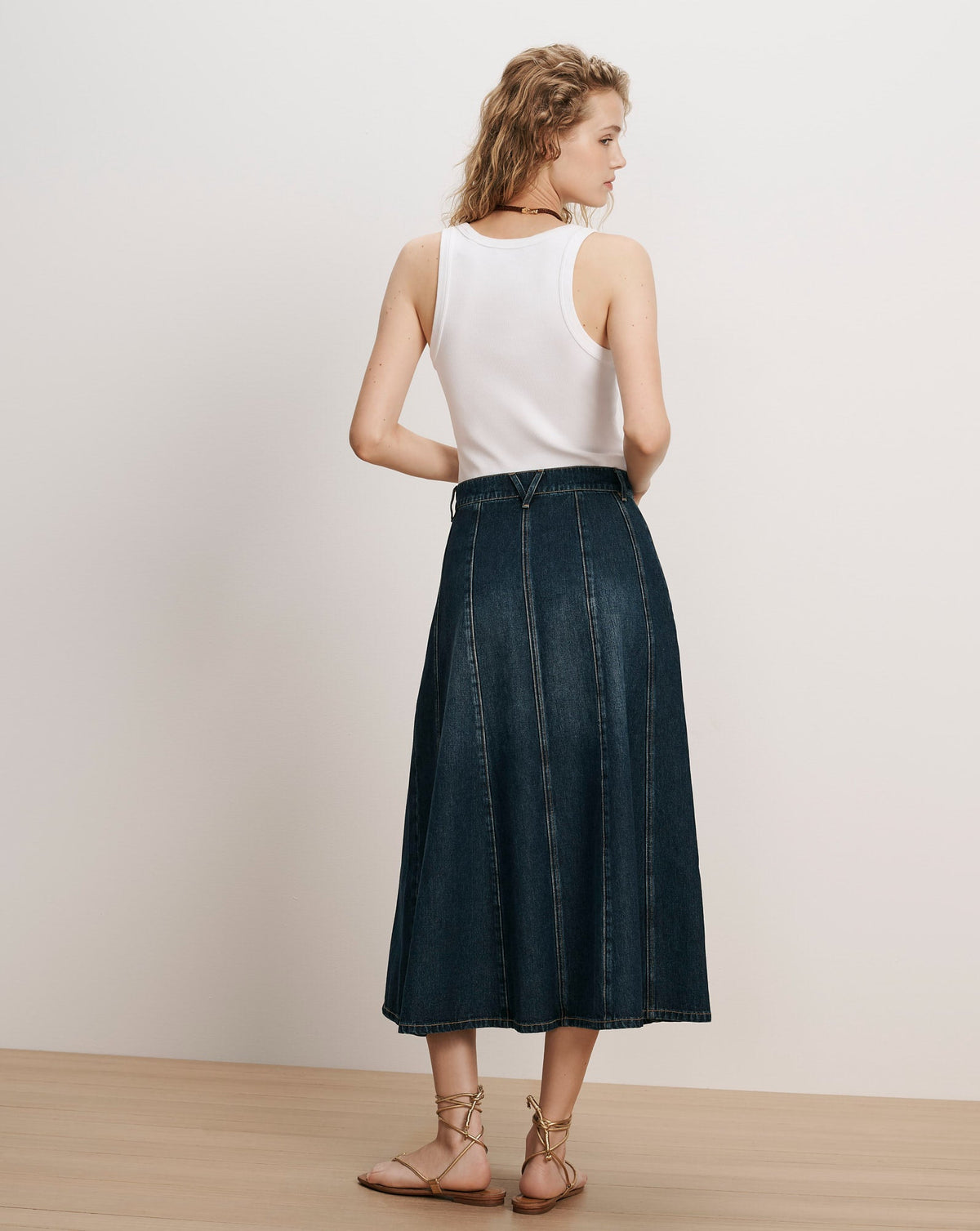 Veronica Beard | Nasreen Denim Midi Skirt in Heart Breaker Heart Breaker