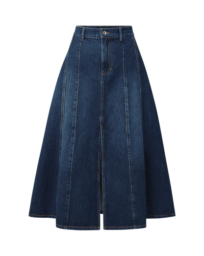 Veronica Beard | Nasreen Denim Midi Skirt in Heart Breaker Heart Breaker