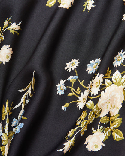 Veronica Beard | Clover Floral Midi Skirt in Black Multi Black Multi
