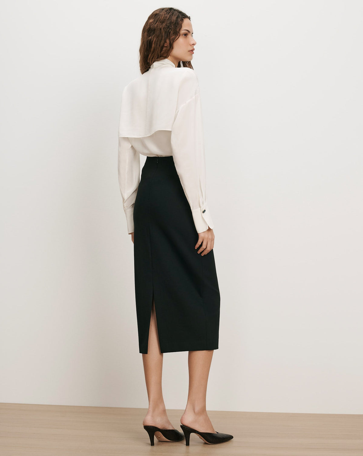 Veronica Beard | Holmes Ponte Midi Skirt in Black Black