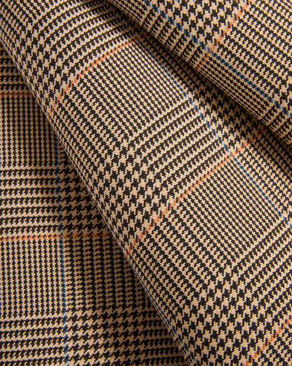 Veronica Beard | Roman A-Line Mini Skirt in Beige Houndstooth Khaki Multi Khaki Multi