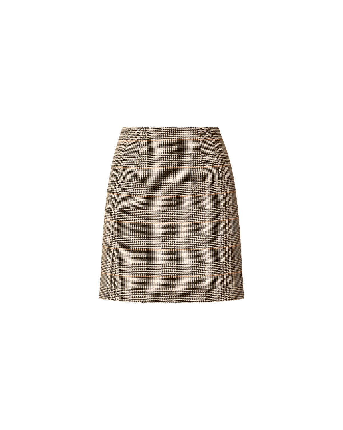 Veronica Beard | Roman A-Line Mini Skirt in Beige Houndstooth Khaki Multi Khaki Multi