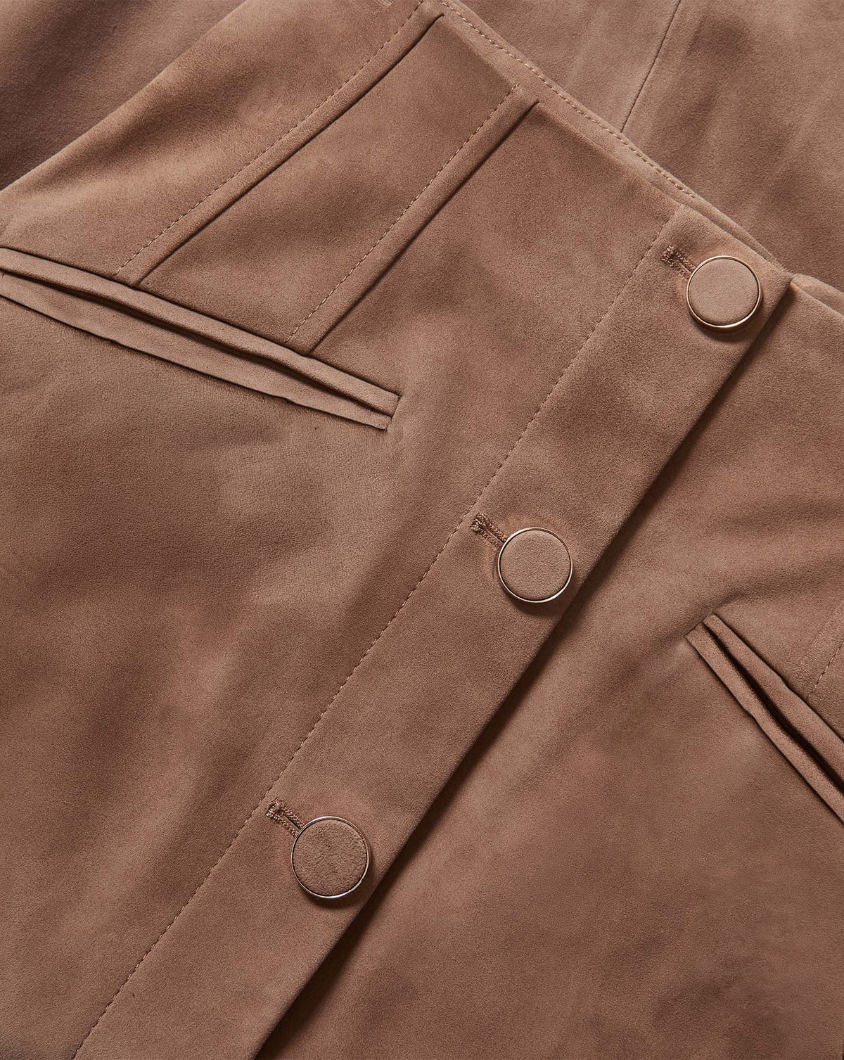 Veronica Beard | Callisian Suede Midi Skirt in Taupe Bark Bark