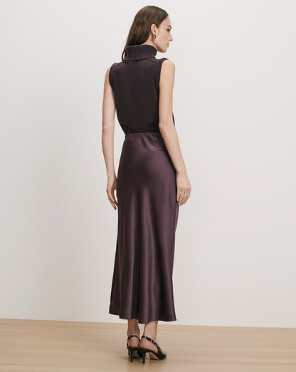 Veronica Beard | Felecia Midi Skirt in Dark Purple Dark Eggplant