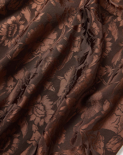 Veronica Beard | Clover Floral Midi Skirt in Espresso Dark Brown Espresso